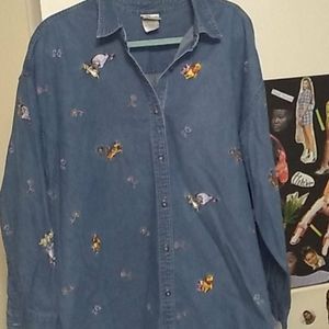 Winnie-the-Pooh denim button-up